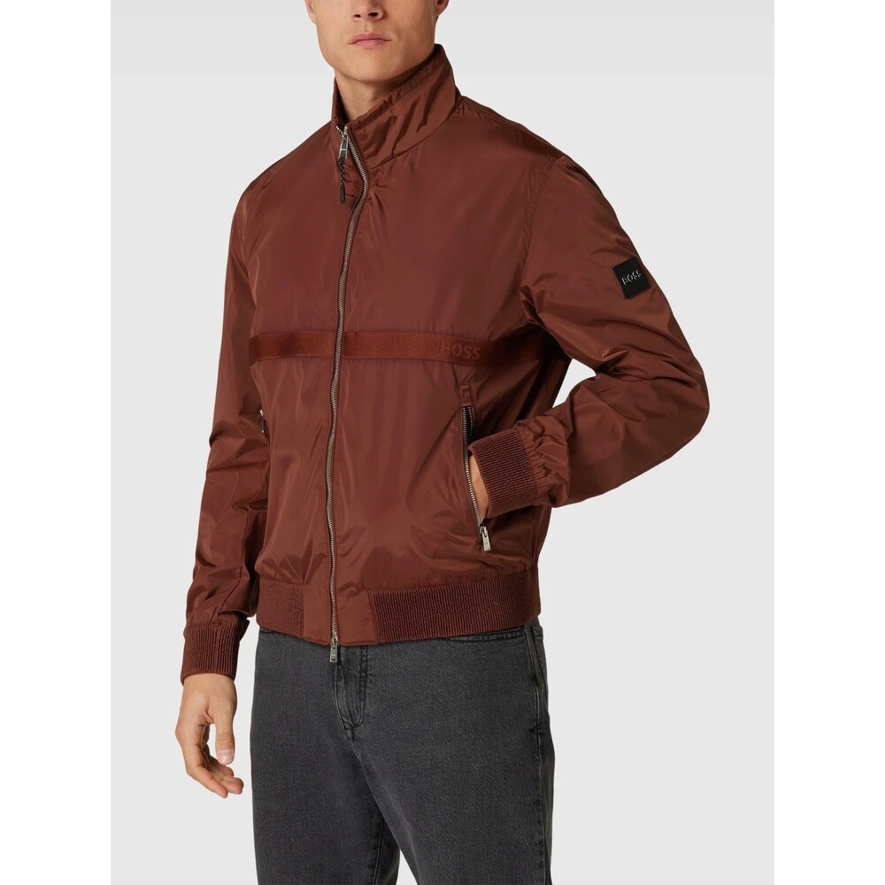 Boss Rust Red Mens Zip Pockets Stand Collar Celtipo Windbreaker Jacket Sz 44R